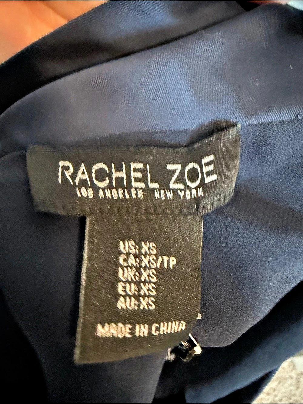 NWT Rachel Zoe Navy Satin Cowl Neck Camisole Tank Top - Size XS - Picture 3 of 4